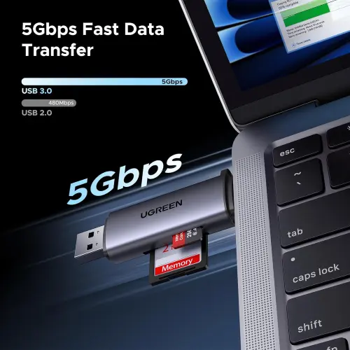 Lector de Tarjetas UGREEN USB-C / USB 3.0 2 en 1 SD y microSD — imagen 2
