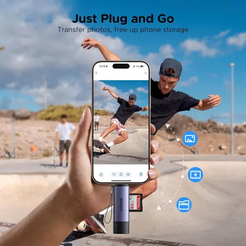 Lector de Tarjetas UGREEN USB-C / USB 3.0 2 en 1 SD y microSD — imagen 3