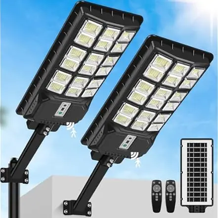 Pack de 2 Lámparas Solares LED Exteriores TOWPONICS 6000W con Control Remoto, Batería 23000mAh, Iluminación 270° y Resistencia IP66's photo #1