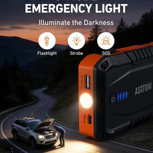 Arrancador Portátil AstroAI S8 1500A 12V con Power Bank, Linterna LED y Cables Inteligentes para Motores Gasolina 6.0L y Diésel 3.0L's photo #5