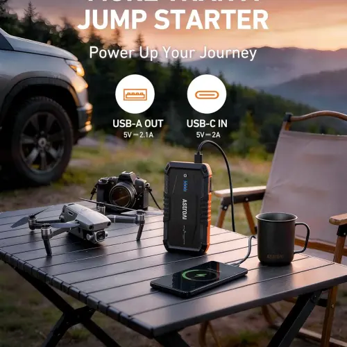 Arrancador Portátil AstroAI S8 1500A 12V con Power Bank, Linterna LED y Cables Inteligentes para Motores Gasolina 6.0L y Diésel 3.0L's photo #4