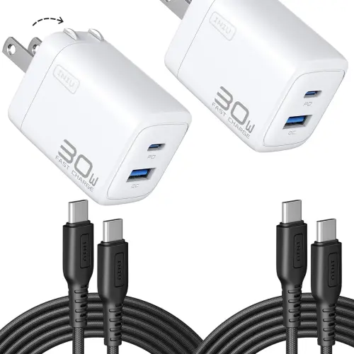 Cargador INIU 30W GaN USB-C de Carga Rápida con Doble Puerto y Cables Incluidos's photo #1