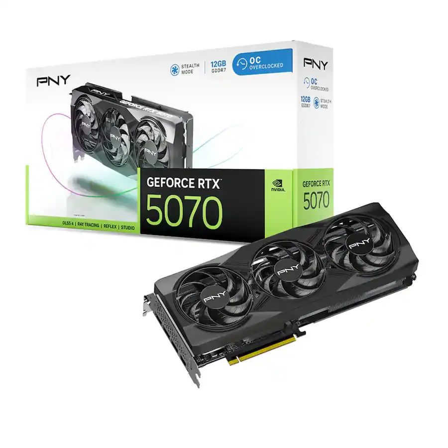 Tarjeta de Video PNY GeForce RTX 5070 OC Triple Fan 12GB GDDR7 con DLSS 4 y Arquitectura Blackwell's photo #1