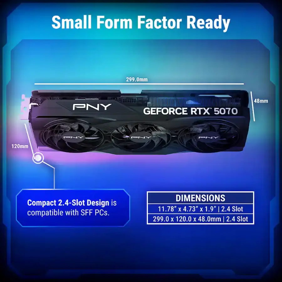 Tarjeta de Video PNY GeForce RTX 5070 OC Triple Fan 12GB GDDR7 con DLSS 4 y Arquitectura Blackwell's photo #2