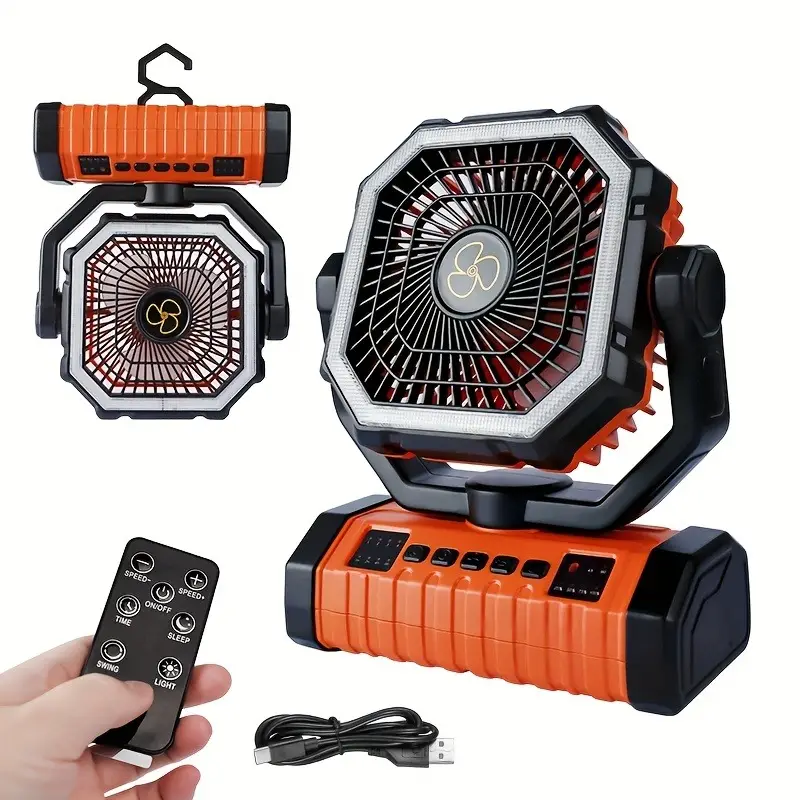 Ventilador Recargable YOOMUE 20000mAh con Luz LED, Control Remoto y Oscilación 90°/45°'s photo #1