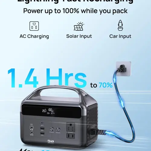 Estación de Energía Portátil DaranEner 192Wh LiFePO4 300W con USB-C PD 60W y 2 Tomas AC's photo #2