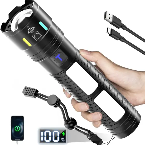 Linterna Recargable TrixHub TH006 9000mAh 990 000 Lumens con 4 Modos, USB-C, Pantalla LCD y Función Power Bank's photo #1