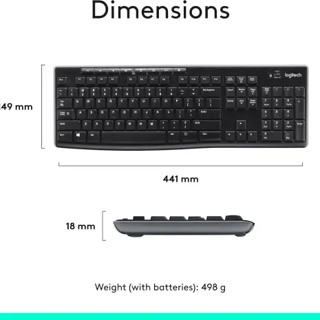 Combo Logitech MK270 Teclado y Mouse Inalámbrico Full Size con Receptor USB's photo #8