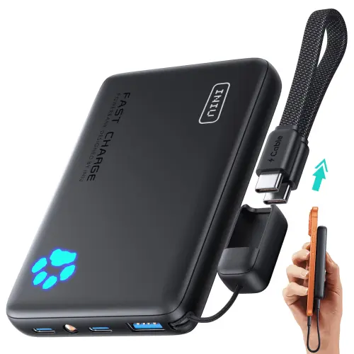 Power Bank INIU 10000mAh 45W USB-C con Cable Desmontable para iPhone, Samsung, iPad y Viajes's photo #1