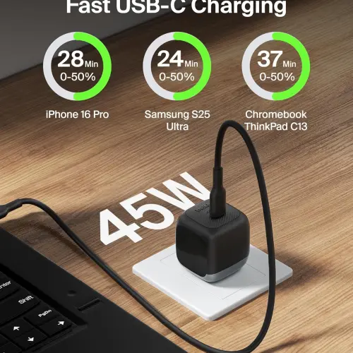 Cargador Belkin 45W USB-C con Cable USB-C, PD 3.1, PPS y Pines Plegables's photo #2