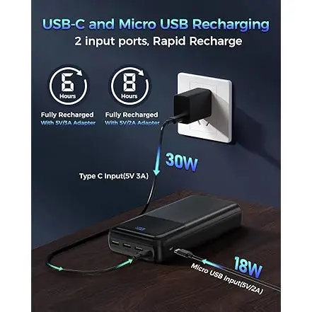 Power Bank Seaistar 50000mAh USB-C PD 30W con Pantalla Digital y Carga Rápida's photo #1