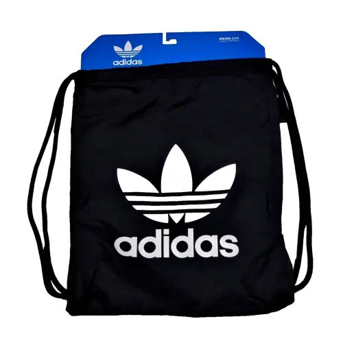 Mochila Adidas Originals Trefoil Sackpack Negro/Blanco con Cierre de Cordón y Bolsillo con Zipper's photo #1