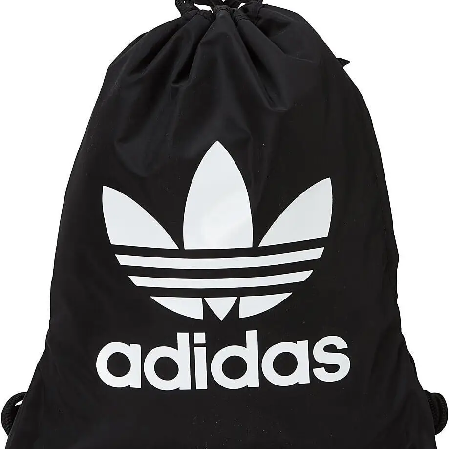 Mochila Adidas Originals Trefoil Sackpack Negro/Blanco con Cierre de Cordón y Bolsillo con Zipper's photo #1
