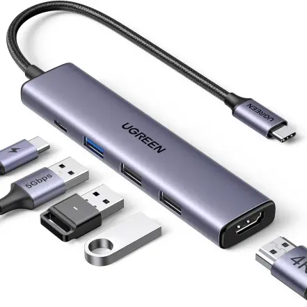 Hub UGREEN USB-C 5 en 1 con HDMI 4K, Power Delivery 100W y Puertos USB para MacBook, iPad y Laptops USB-C's photo #1
