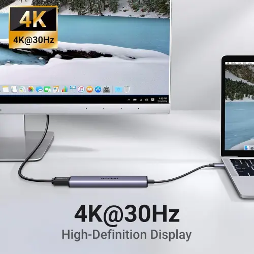 Hub UGREEN USB-C 5 en 1 con HDMI 4K, Power Delivery 100W y Puertos USB para MacBook, iPad y Laptops USB-C's photo #4