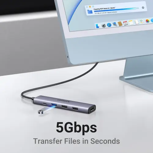 Hub UGREEN USB-C 5 en 1 con HDMI 4K, Power Delivery 100W y Puertos USB para MacBook, iPad y Laptops USB-C's photo #3