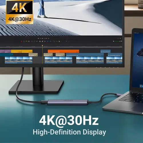 Hub UGREEN USB-C 5 en 1 con HDMI 4K, Power Delivery 100W y Puertos USB para MacBook, iPad y Laptops USB-C's photo #7