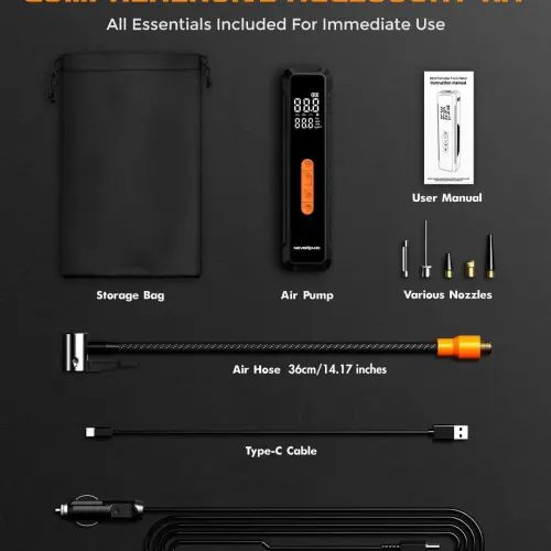 Inflador Portátil NEVERLAND 150 PSI 20000mAh con Compresor, Pantalla Digital, Luz LED y Power Bank — imagen 8