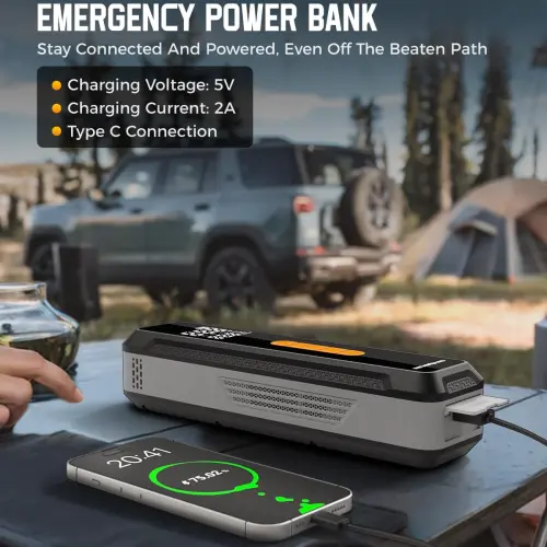 Inflador Portátil NEVERLAND 150 PSI 20000mAh con Compresor, Pantalla Digital, Luz LED y Power Bank — imagen 6