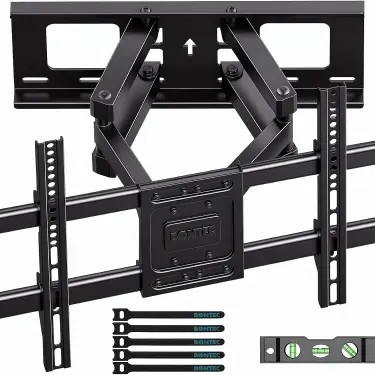 Soporte de Pared BONTEC Full Motion para TV 37–85″, 132 lb, Doble Brazo Articulado y VESA 600×400 mm — imagen 1