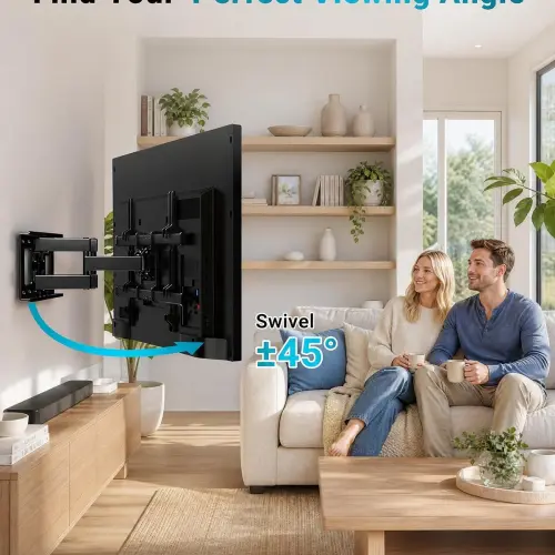Soporte de Pared BONTEC Full Motion para TV 37–85″, 132 lb, Doble Brazo Articulado y VESA 600×400 mm — imagen 7