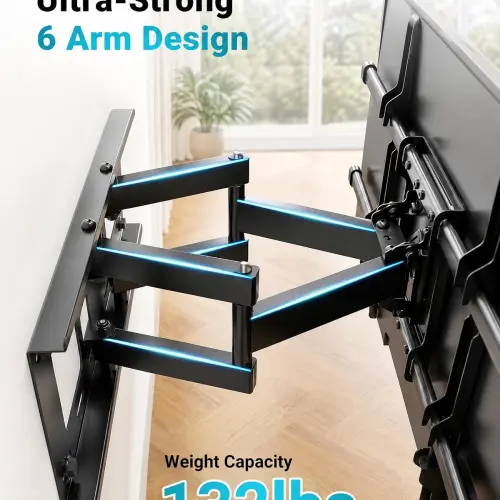 Soporte de Pared BONTEC Full Motion para TV 37–85″, 132 lb, Doble Brazo Articulado y VESA 600×400 mm — imagen 4