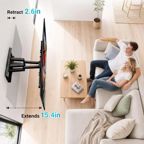 Soporte de Pared BONTEC Full Motion para TV 37–85″, 132 lb, Doble Brazo Articulado y VESA 600×400 mm — imagen 8