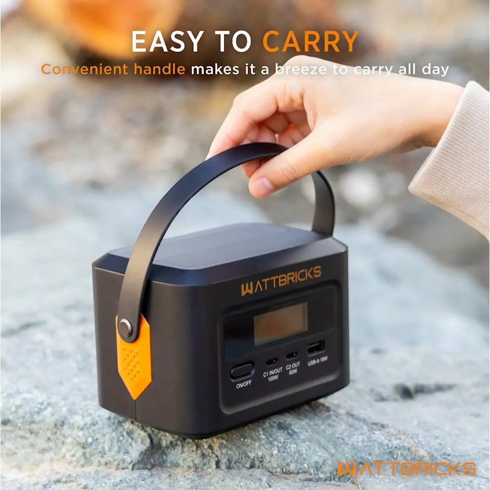 Estación de Energía Portátil WattBricks H100B Estación de Energía Portátil 99.2Wh 100W con Panel Solar Plegable y Carga USB-C — imagen 2
