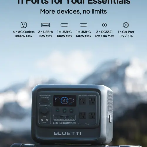 BLUETTI Elite 100 V2 Nueva 1024Wh 1800W – Estación de Energía Portátil LiFePO₄ con UPS y Carga Rápida — imagen 4