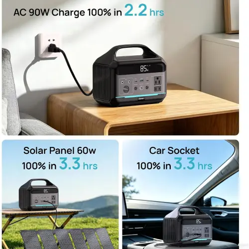 DaranEner NEOX 192Wh 300W con Panel Solar 30W – Estación de Energía Portátil LiFePO₄ para Apagones — imagen 5