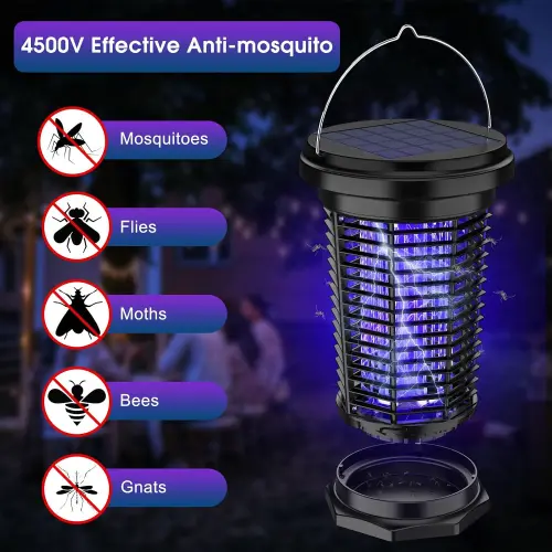 Mata Mosquitos Eléctrico PALONE Solar 4500V con USB-C, Luz LED y Panel Externo — imagen 8