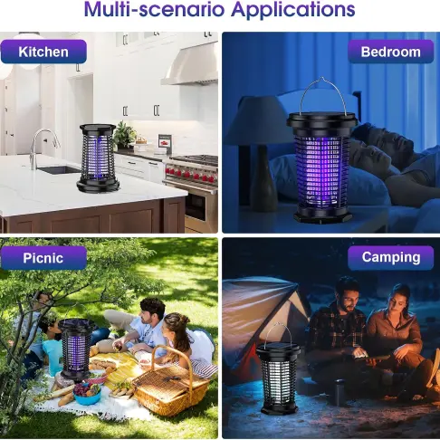 Mata Mosquitos Eléctrico PALONE Solar 4500V con USB-C, Luz LED y Panel Externo — imagen 2