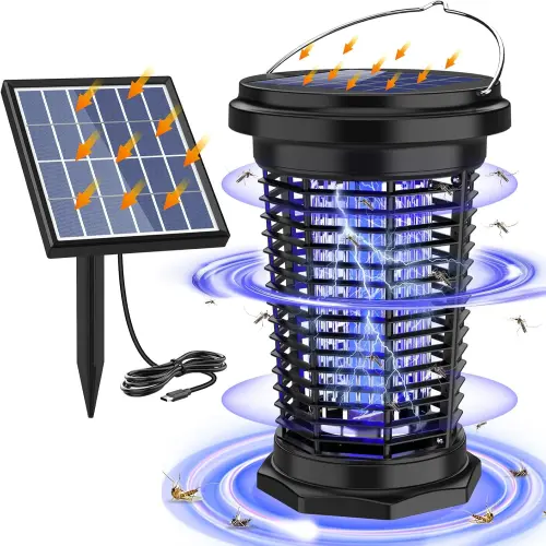 Mata Mosquitos Eléctrico PALONE Solar 4500V con USB-C, Luz LED y Panel Externo — imagen 1