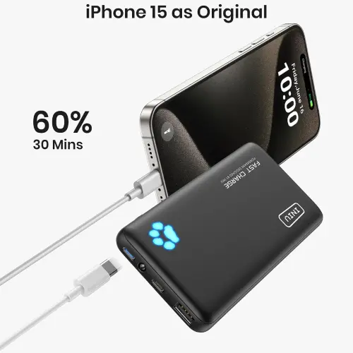 Power Bank INIU 10000mAh USB-C de Carga Rápida con Linterna, Diseño Ultrafino — imagen 2