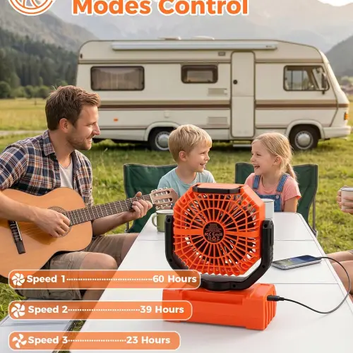 Ventilador Recargable FYGURSO 20000mAh con Luz LED, Oscilación y Control Remoto — imagen 4