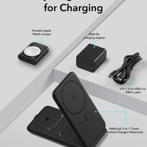 Cargador ESR 3 en 1 Plegable MagSafe para iPhone, Apple Watch y AirPods — imagen 9