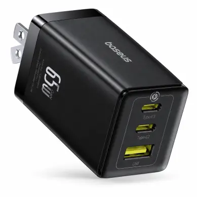Cargador Baseus 65W GaN de 3 Puertos USB-C + USB-A con PPS — imagen 1