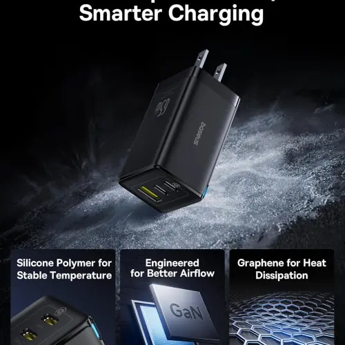 Cargador Baseus 65W GaN de 3 Puertos USB-C + USB-A con PPS — imagen 7