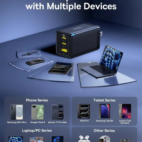Cargador Baseus 65W GaN de 3 Puertos USB-C + USB-A con PPS — imagen 8