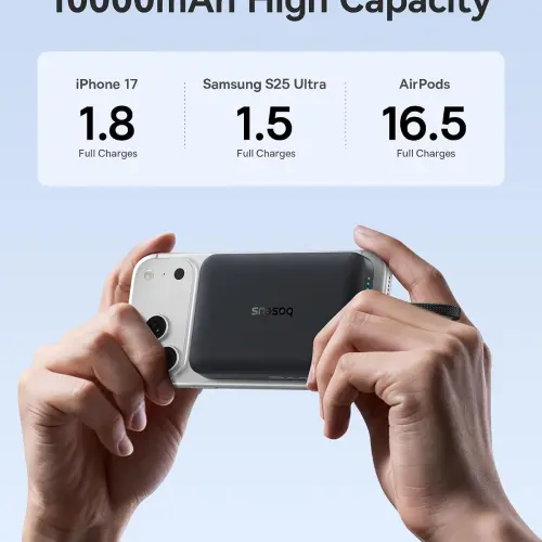 Power Bank Baseus MagSafe 10000mAh 30W con Cable USB-C Integrado — imagen 4