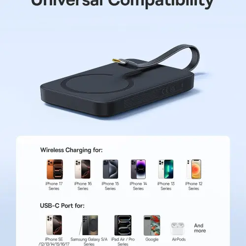 Power Bank Baseus MagSafe 10000mAh 30W con Cable USB-C Integrado — imagen 8