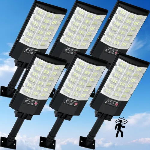 Luces solares TFKK para exterior 6 Pack con sensor de movimiento, control remoto e IP66 — imagen 1
