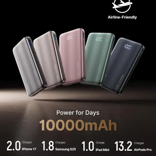 Power Bank INIU 10000mAh 45W GaN 3 en 1 con enchufe y cable USB-C integrado — imagen 7