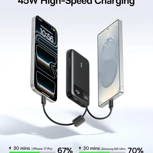 Power Bank Baseus EnerFill FC11 20000mAh 45W con 2 cables USB-C integrados — imagen 3
