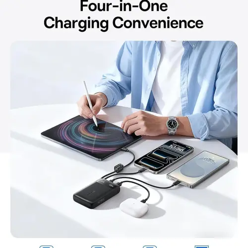 Power Bank Baseus EnerFill FC11 20000mAh 45W con 2 cables USB-C integrados — imagen 6
