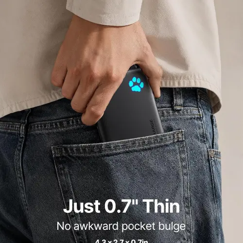 Power Bank INIU 10000mAh 45W con cable USB-C integrado y linterna LED — imagen 3