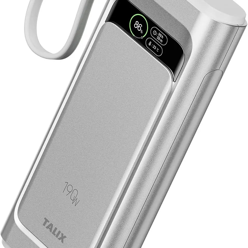 Power Bank TALIX 20000mAh 190W con USB-C 140W y cable integrado para laptop — imagen 1