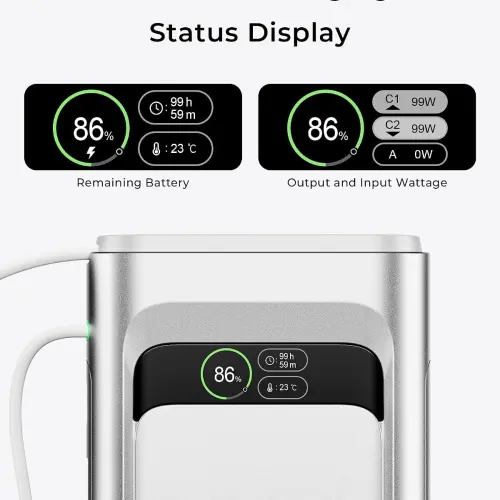 Power Bank TALIX 20000mAh 190W con USB-C 140W y cable integrado para laptop — imagen 6