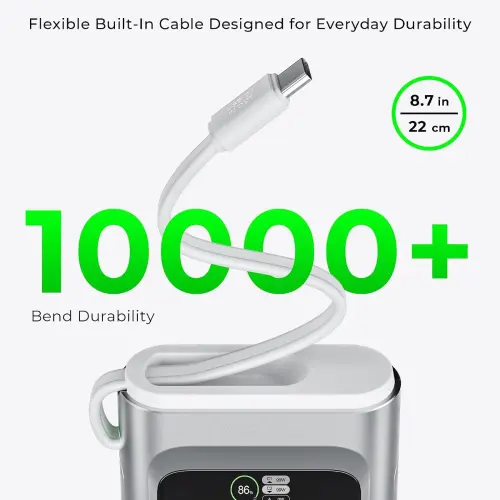 Power Bank TALIX 20000mAh 190W con USB-C 140W y cable integrado para laptop — imagen 8