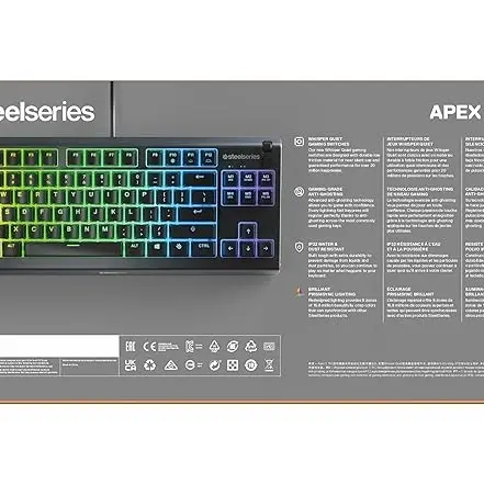 Teclado SteelSeries Apex 3 TKL RGB | Silencioso, Resistente al Agua, Anti-Ghosting — imagen 3
